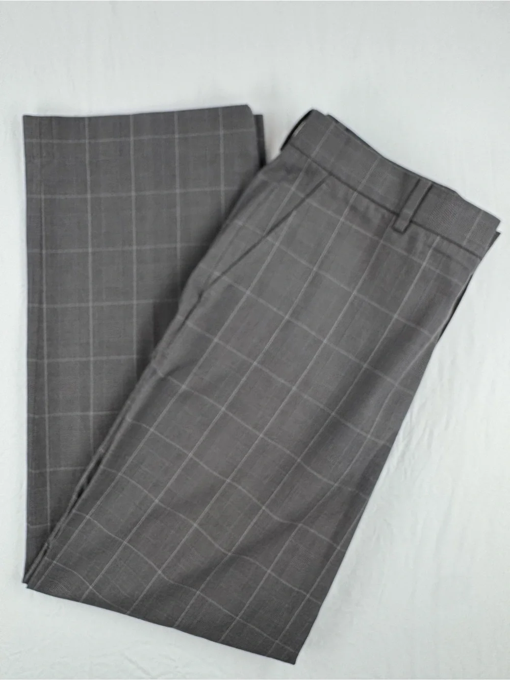 Banana Republic Modern Fit Gray Windowpane Dress Pants Size 34x32 - Picture 4 of 8